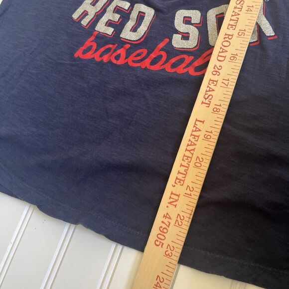 Boston Red Sox Women's Tank Top Navy Blue Size Small Glitter Logo - Picture 6 of 8